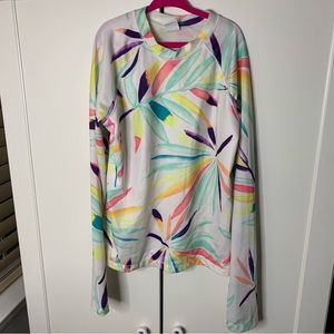 Girl’s Crazy 8 Leafy Print Long Sleeved Rashguard